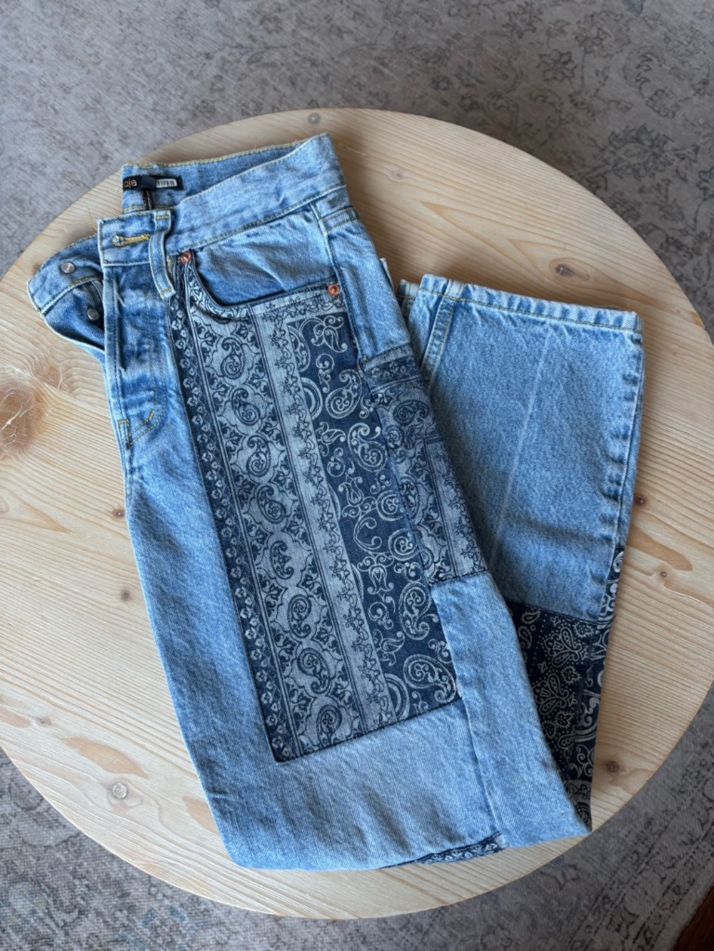 Maje Printed Patchwork Jeans
